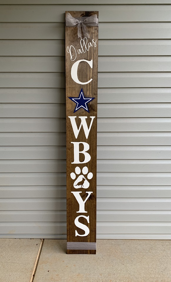 Welcoming porch sign for Dallas Cowboys Fan